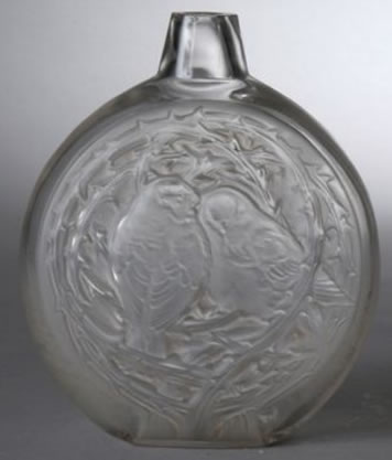 Rene Lalique Vase Deux Moineaux Dormant