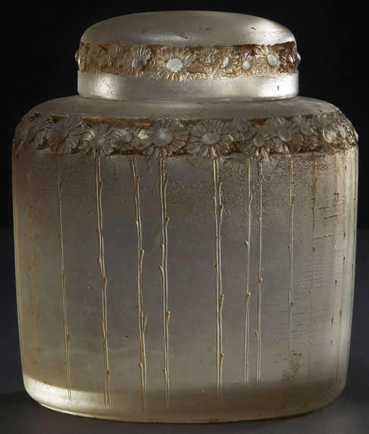 Rene Lalique Cire Perdue Covered Vase Frises Marguerites