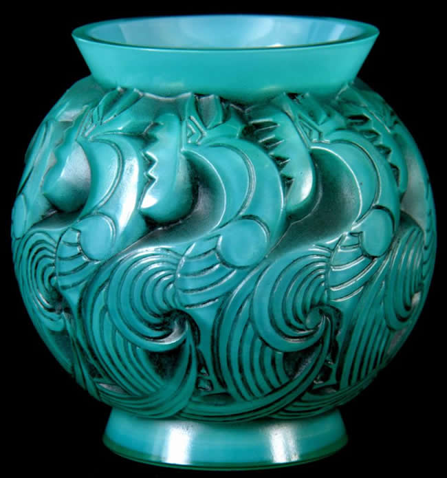 Rene Lalique Vase Le Mans