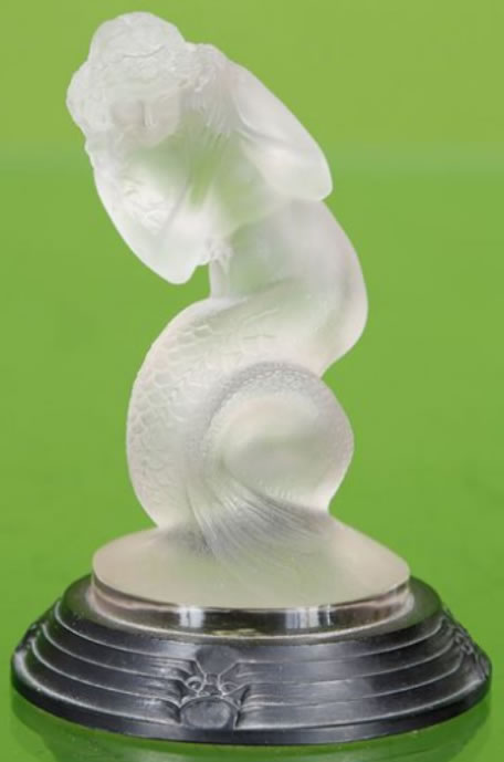 Rene Lalique Statue Naiade On Masques Base