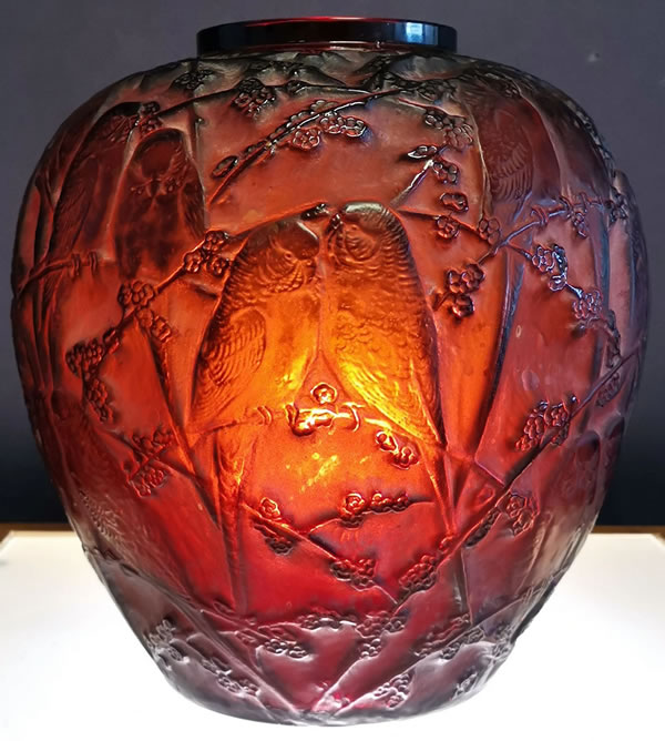 Rene Lalique Vase Perruches