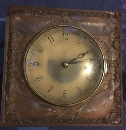 Rene Lalique Clock Quatre Moineaux Du Japon