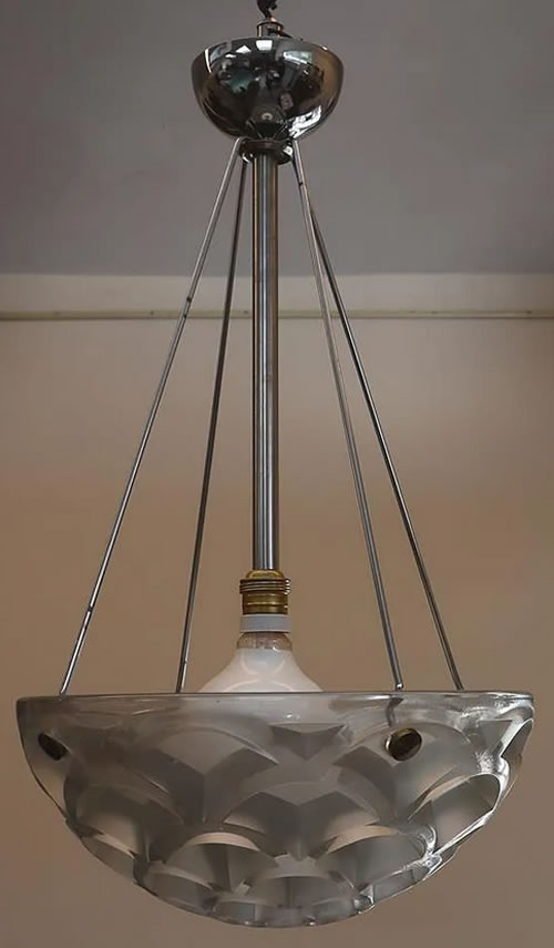 Rene Lalique Hanging Light Fixture Rinceaux