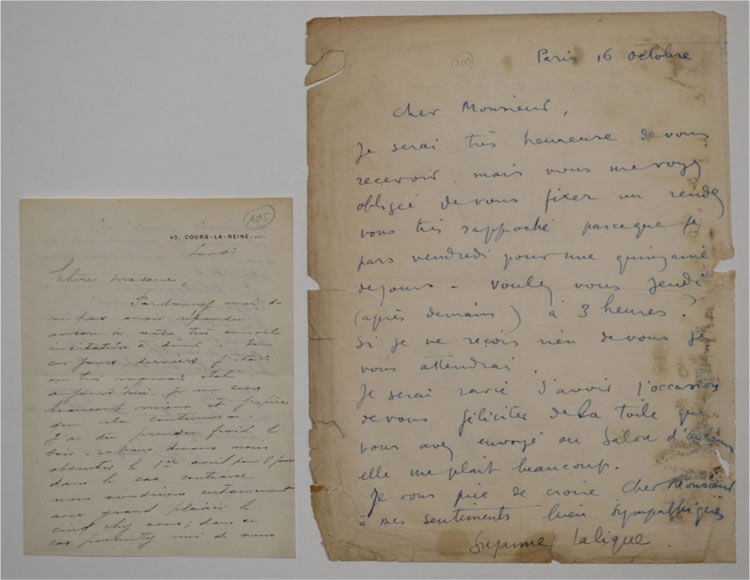 Rene Lalique Letter To A Lady About Dinner and His Daughter