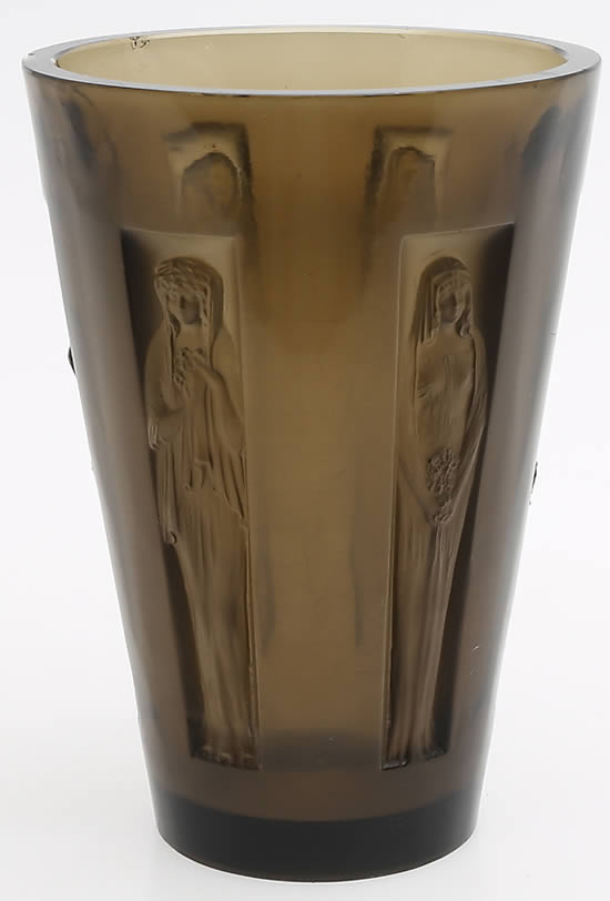 Rene Lalique Vase Six Figurines