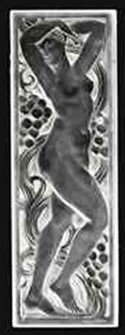 Figurine Et Raisins Bras Leves Lalique France Modern Crystal Panel