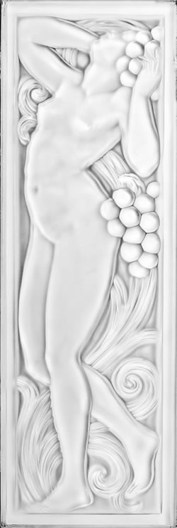 Figurine Et Raisins Tete Levee Lalique France Modern Crystal Panel