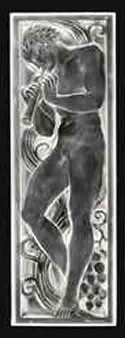 Joueur De Pipeau Lalique France Modern Crystal Panel