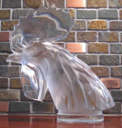 Tete De Coq Rooster Head Lalique France Crystal Modern Paperweight