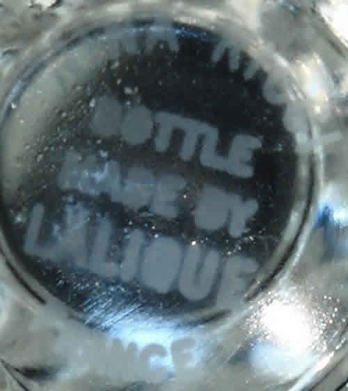 Nina Ricci Bottle Made By Lalique France Modern Crystal Signature Example No. 1