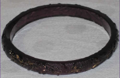 Fake Rene Lalique Bracelet of Dark Bakelite
