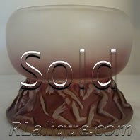 R Lalique Vase Lutteurs