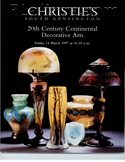 Decorative Arts - Art Nouveau - Art Deco Auction Catalogue - Book - Magazine For Sale: 20th Century Continental Decorative Arts, Christie's, South Kensington, March 14, 1997: A Post War Auction Catalog - Book - Magazine Decorative Arts - Art Nouveau - Art Deco Auction Catalogue - Book - Magazine For Sale: 20th Century Continental Decorative Arts, Christie's, South Kensington, March 14, 1997: A Post War Auction Catalog - Book - Magazine