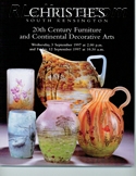 Decorative Arts - Art Nouveau - Art Deco Auction Catalogue - Book - Magazine For Sale: 20th Century Furniture and Continental Decorative Arts, Christie's, South Kensington, September 3 and 12, 1997: A Post War Auction Catalog - Book - Magazine Decorative Arts - Art Nouveau - Art Deco Auction Catalogue - Book - Magazine For Sale: 20th Century Furniture and Continental Decorative Arts, Christie's, South Kensington, September 3 and 12, 1997: A Post War Auction Catalog - Book - Magazine