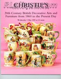 Decorative Arts - Art Nouveau - Art Deco Auction Catalogue - Book - Magazine For Sale: Christie's South Kensington 20th Century British Decorative Arts and Furniture from 1860 to the Present Day Wednesday 5 May 1999 at 12 noon: A Post War Auction Catalog - Book - Magazine