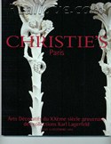 Decorative Arts - Art Nouveau - Art Deco Auction Catalogue - Book - Magazine For Sale: Christie's Paris Arts Decoratifs du XXeme siecle provenant des collections Karl Lagerfeld Jeude 13 Decembre 2001
: A Post War Auction Catalog - Book - Magazine