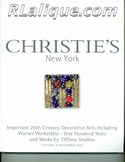 Decorative Arts - Art Nouveau - Art Deco Auction Catalogue - Book - Magazine For Sale: Christie's New York Important 20th Century Decorative Arts including Wiener Werkstatte - One Hundred Years and Works by Tiffany Studios Thursday 9 December 2003: A Post War Auction Catalog - Book - Magazine