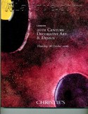 Decorative Arts - Art Nouveau - Art Deco Auction Catalogue - Book - Magazine For Sale: London 20th Century Decorative Art & Design Thursday 26 October 2006 Christie's: A Post War Auction Catalog - Book - Magazine
