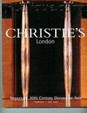 Decorative Arts - Art Nouveau - Art Deco Auction Catalogue - Book - Magazine For Sale: Christie's London Important 20th Century Decorative Arts Thursday 11 May 2000: A Post War Auction Catalog - Book - Magazine